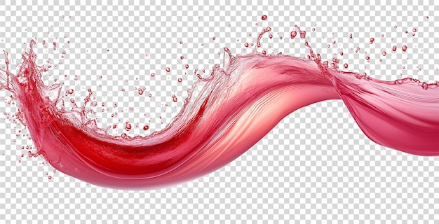 PSD red splash of water with splashes of red color on a transparent background