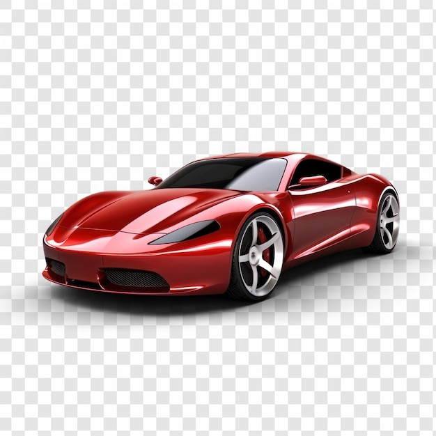 A red sports car with a sleek body on transparency background PSD