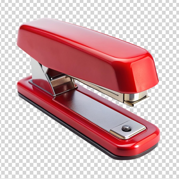 A red stapler on transparent background