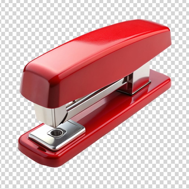 A red stapler on transparent background