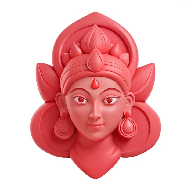 PSD a red statue of a woman with a face that says quot god quot on it