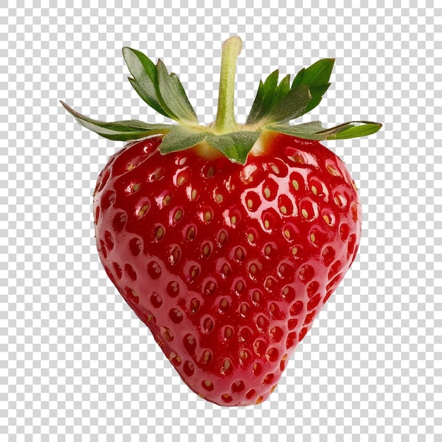 A red strawberry isolated on transparent background