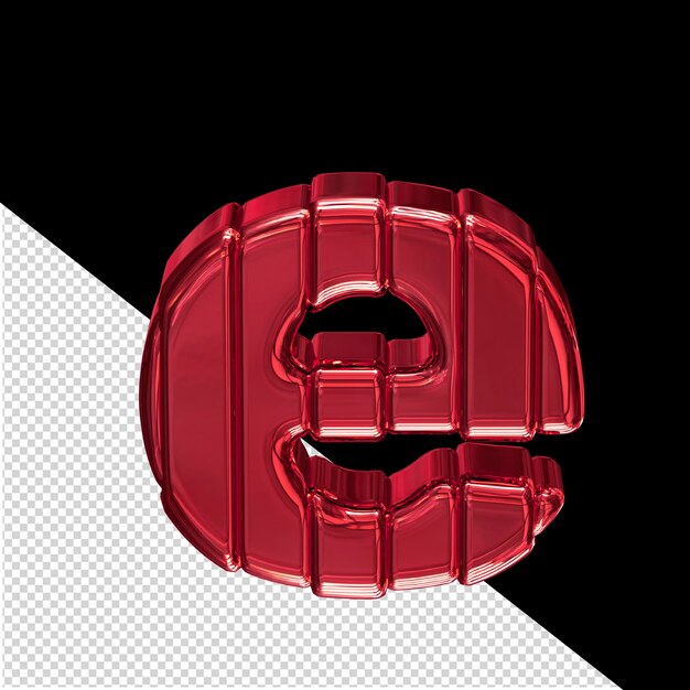 PSD red symbol with belts letter e