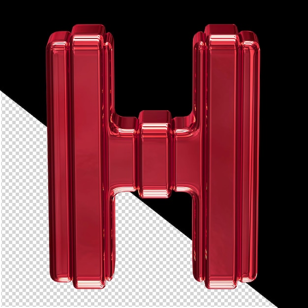 Red symbol with belts letter h