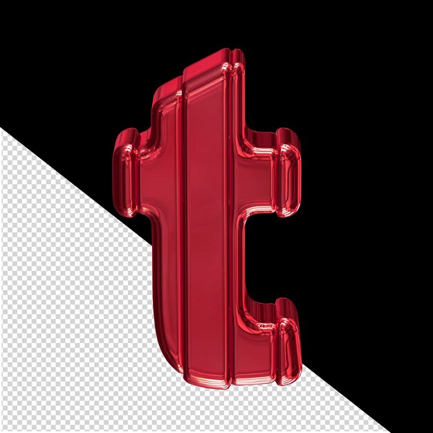 Red symbol with belts letter t