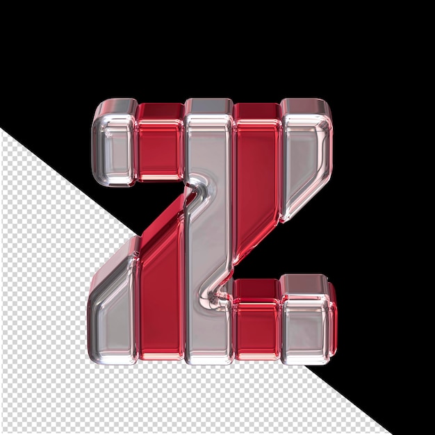 PSD red symbol with silver letter z