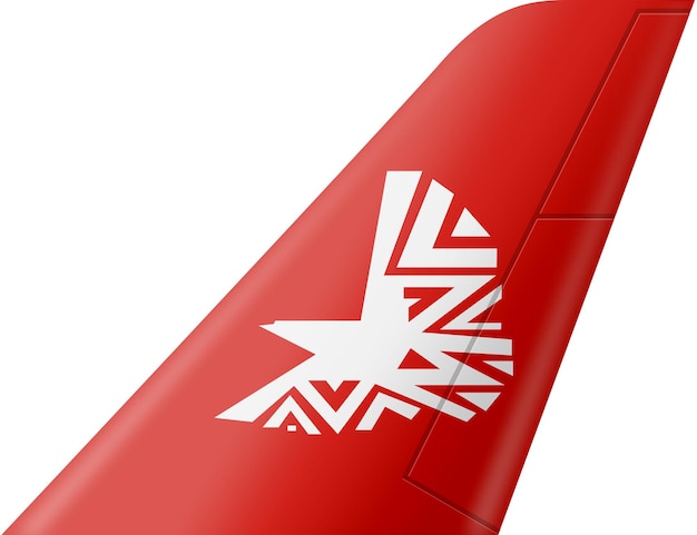 PSD a red tail of a plane with the british flag on it