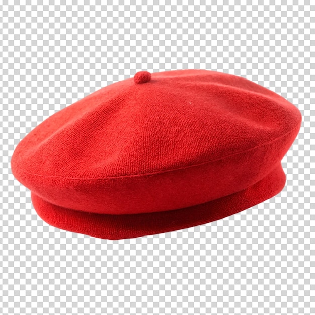 PSD red tam cap isolated on white background