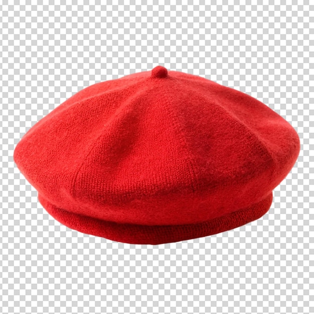 PSD red tam cap isolated on white background