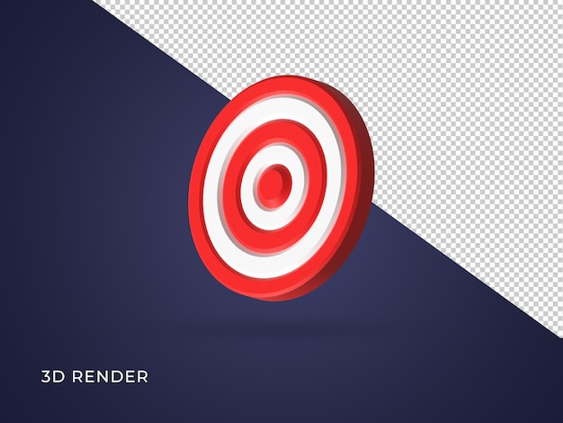 Red target center of dartboard, Archery arrow darboard 3d render