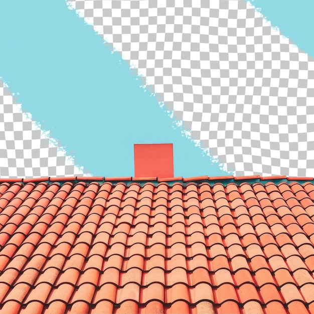 PSD a red tile roof with a blue and white checkered pattern