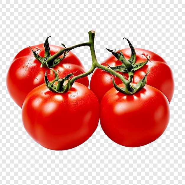 PSD red tomatoes on a clean transparent background