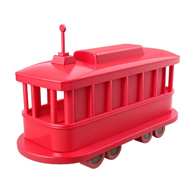 PSD a red toy train with a red top and the number 3 on the front