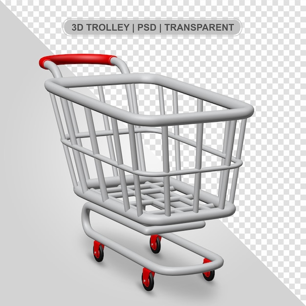 Red Transparent Trolley 3D