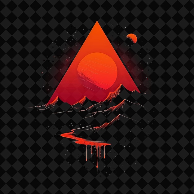 PSD a red triangle with a mountain on it