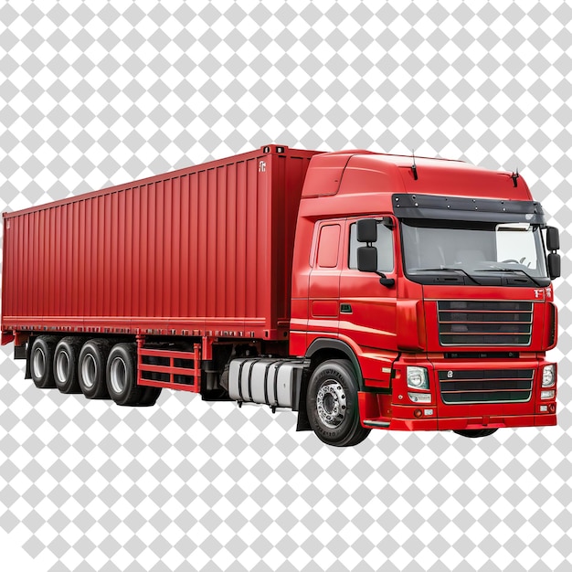 A red truck isolated on transparent background PSD file format