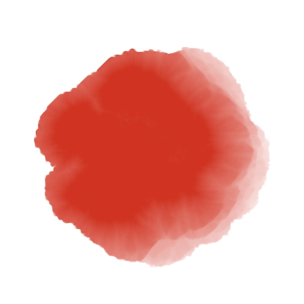 red water color drop with transparent background on psd file