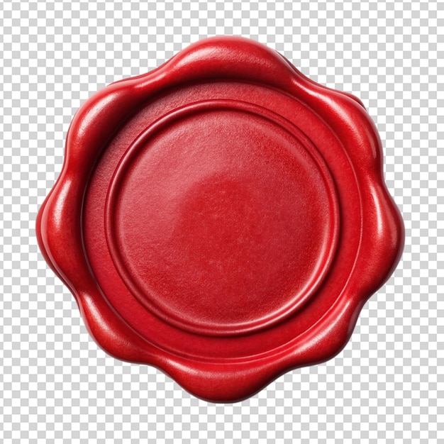 PSD red wax seal isolated on transparent background