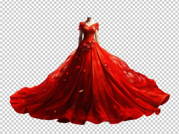 red wedding dress