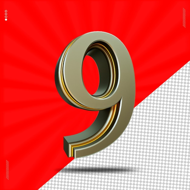 A red and white background with a number 9 on it