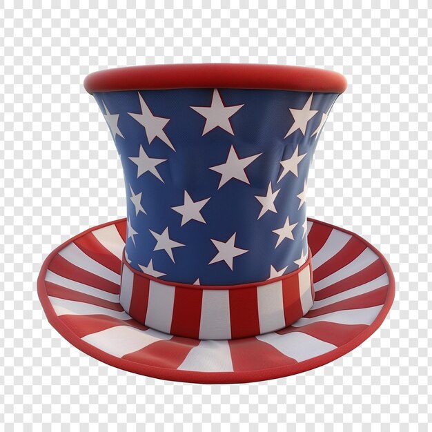 PSD a red white and blue hat with stars and stripes