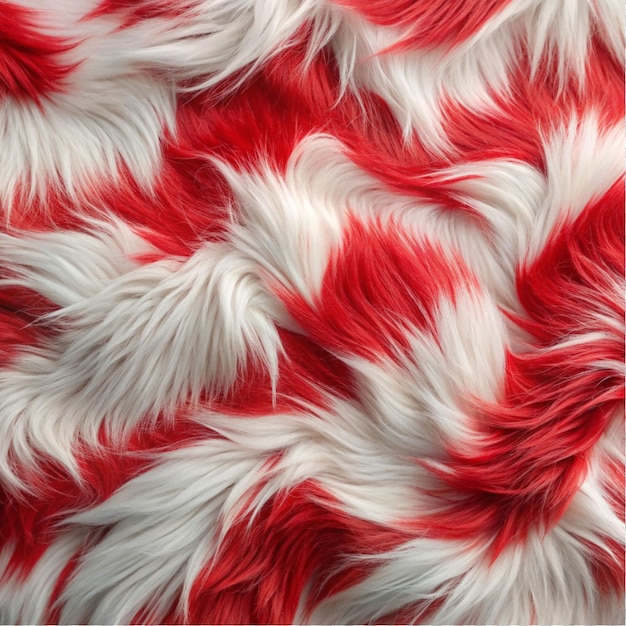 PSD red and white fur on transparent background