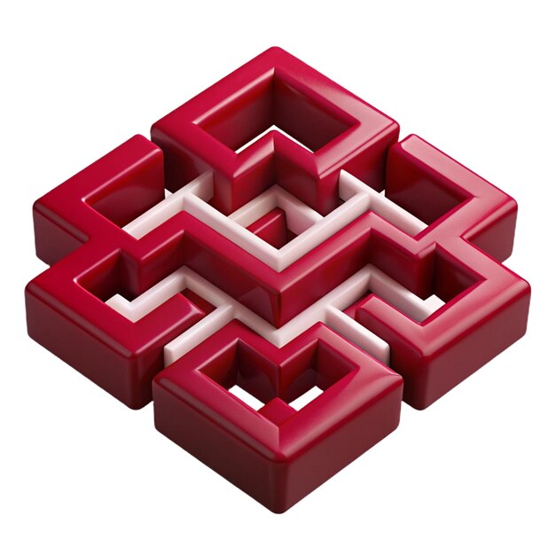 PSD a red and white maze with a square shape that says quot x quot