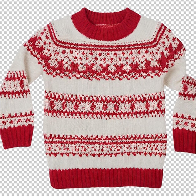 PSD a red and white sweater with a red and white pattern