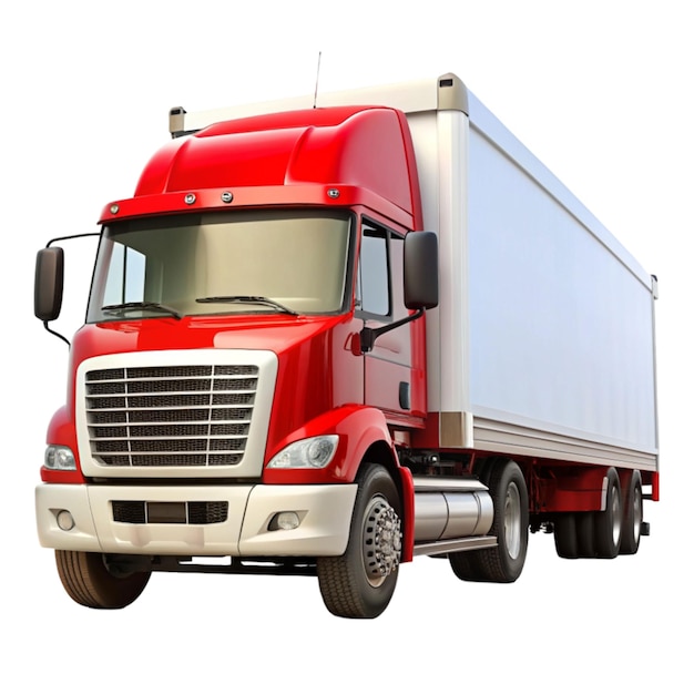 a red and white trucks bold on transparent background