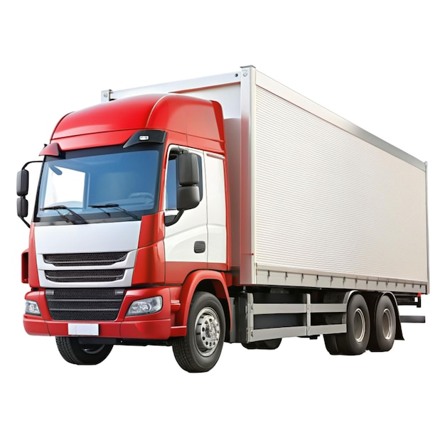 a red and white trucks bold on transparent background