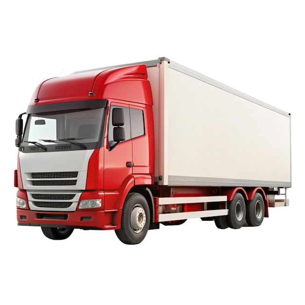 a red and white trucks bold on transparent background