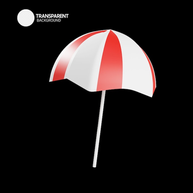 A red and white umbrella with the word transparent on it