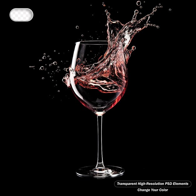 Red and white wine splash with drops transparent