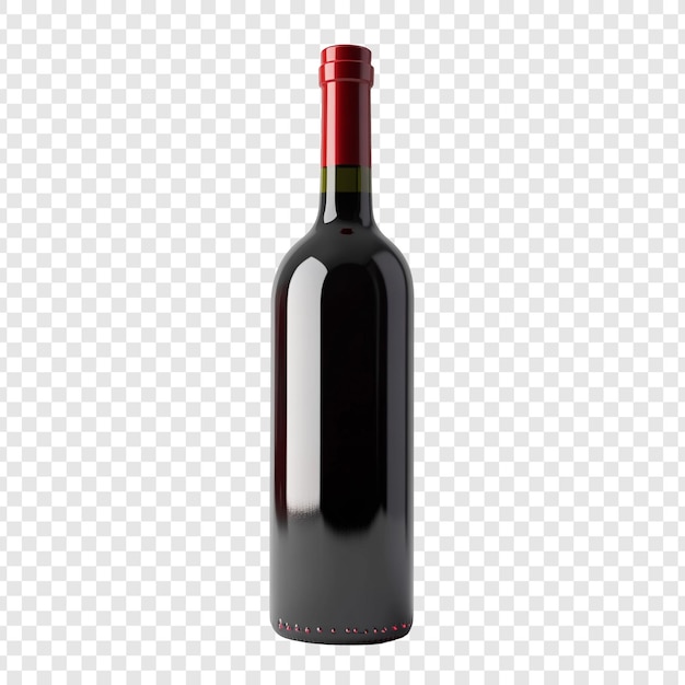 Red Wine Bottle Isolated on Transparent Background