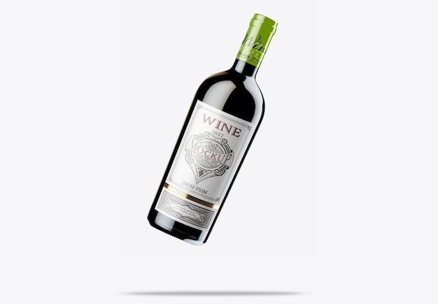 Red Wine Bottle Mockup