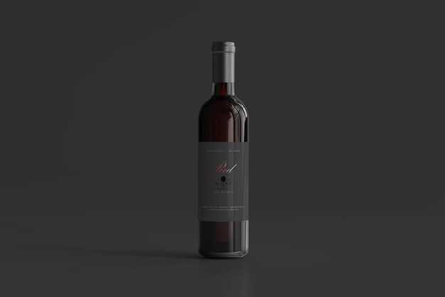 Red Wine Bottle Mockup