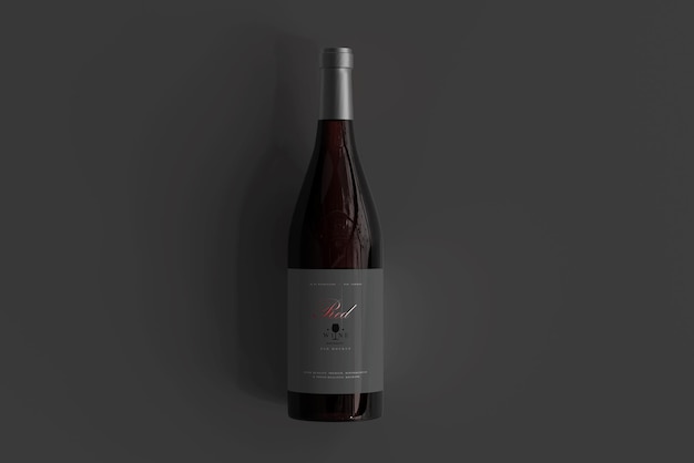 PSD red wine bottle mockup