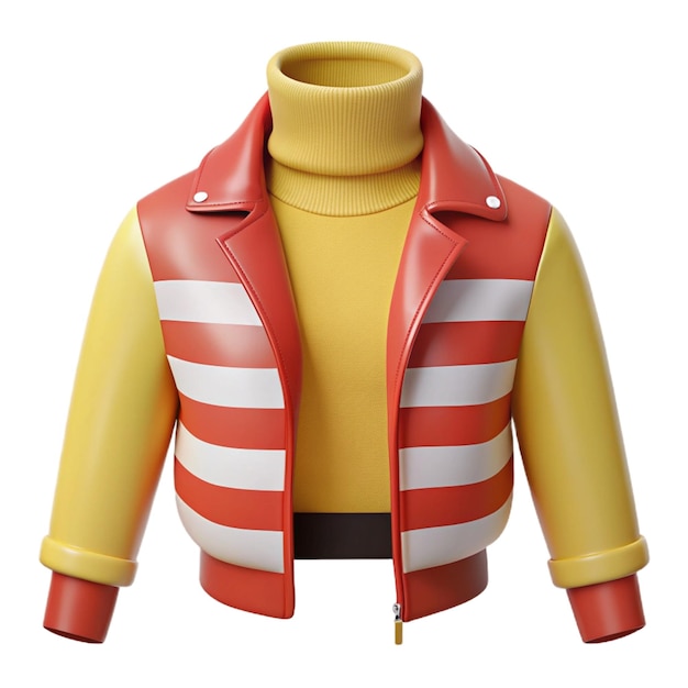 PSD a red and yellow jacket with a red and white stripe