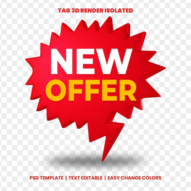 A red and yellow new offer banner