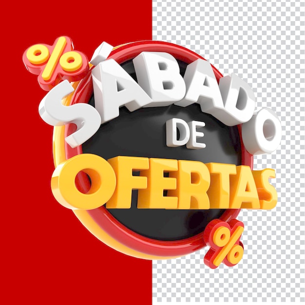 PSD red and yellow saturday seal of offers and discounts