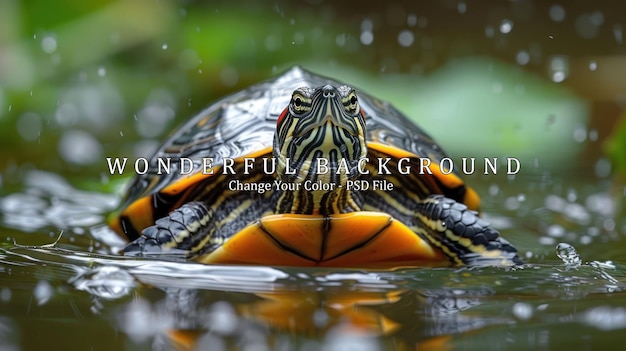 PSD redeared slider turtle in a pond