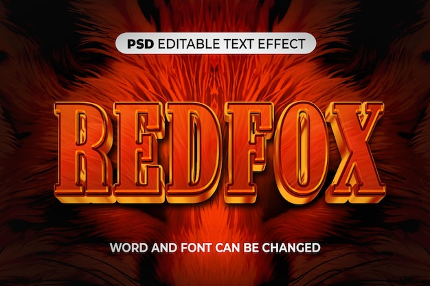 PSD redfox text effect