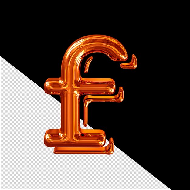 Redheaded 3d symbol letter f