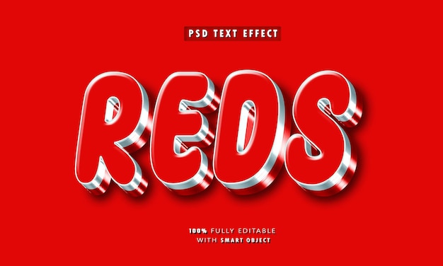 Reds 3D Editable Text Effect