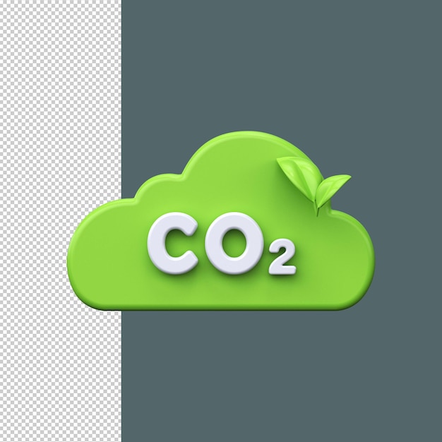 Reducing carbon emissions 3d icon CO2 gas cloud