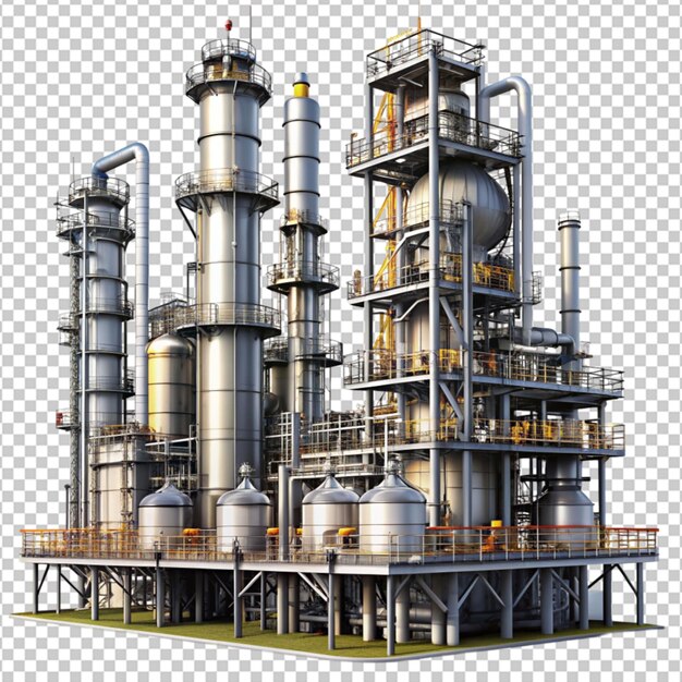 PSD refinery on transparent background