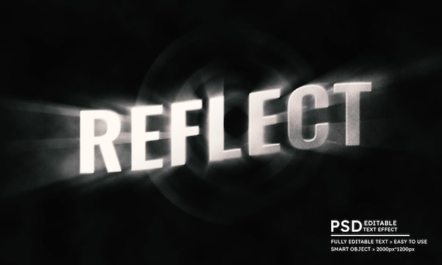 Reflect 3d editable text effect