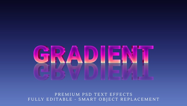 Reflected gradient text style effect