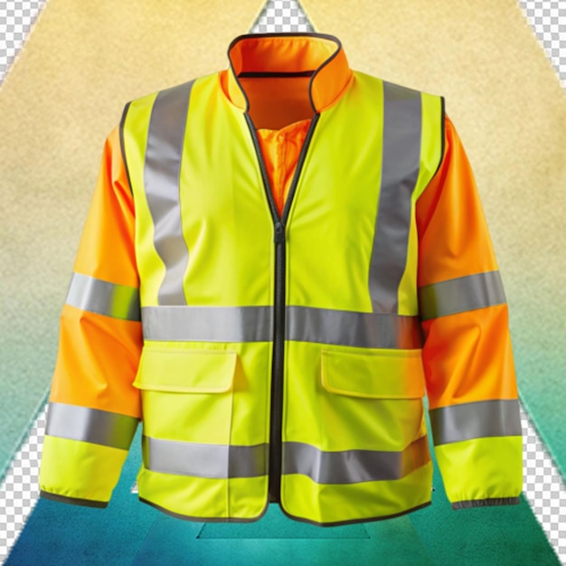 Reflective car safety vest isolated on transparent background