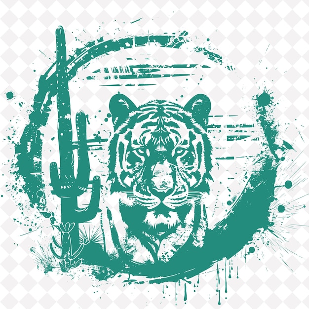 PSD the reform war with a grunge logo depicting a fierce tiger a mexico culture symbol designs